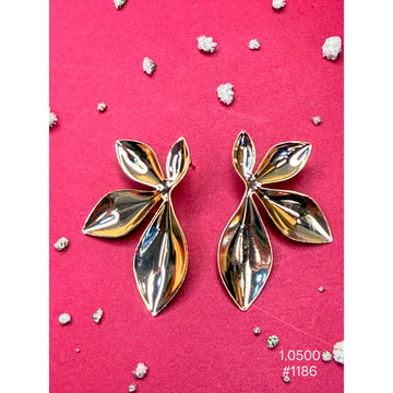 Gold Leaf Statement Stud Earrings