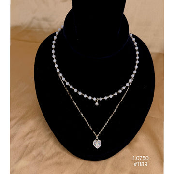 Elegant Layered Pearl Heart  Chain and Pendant