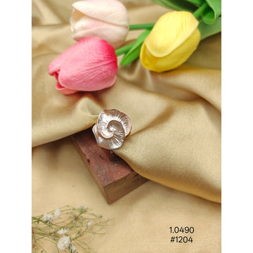 Gold-Plated Textured Spiral Rose Ring