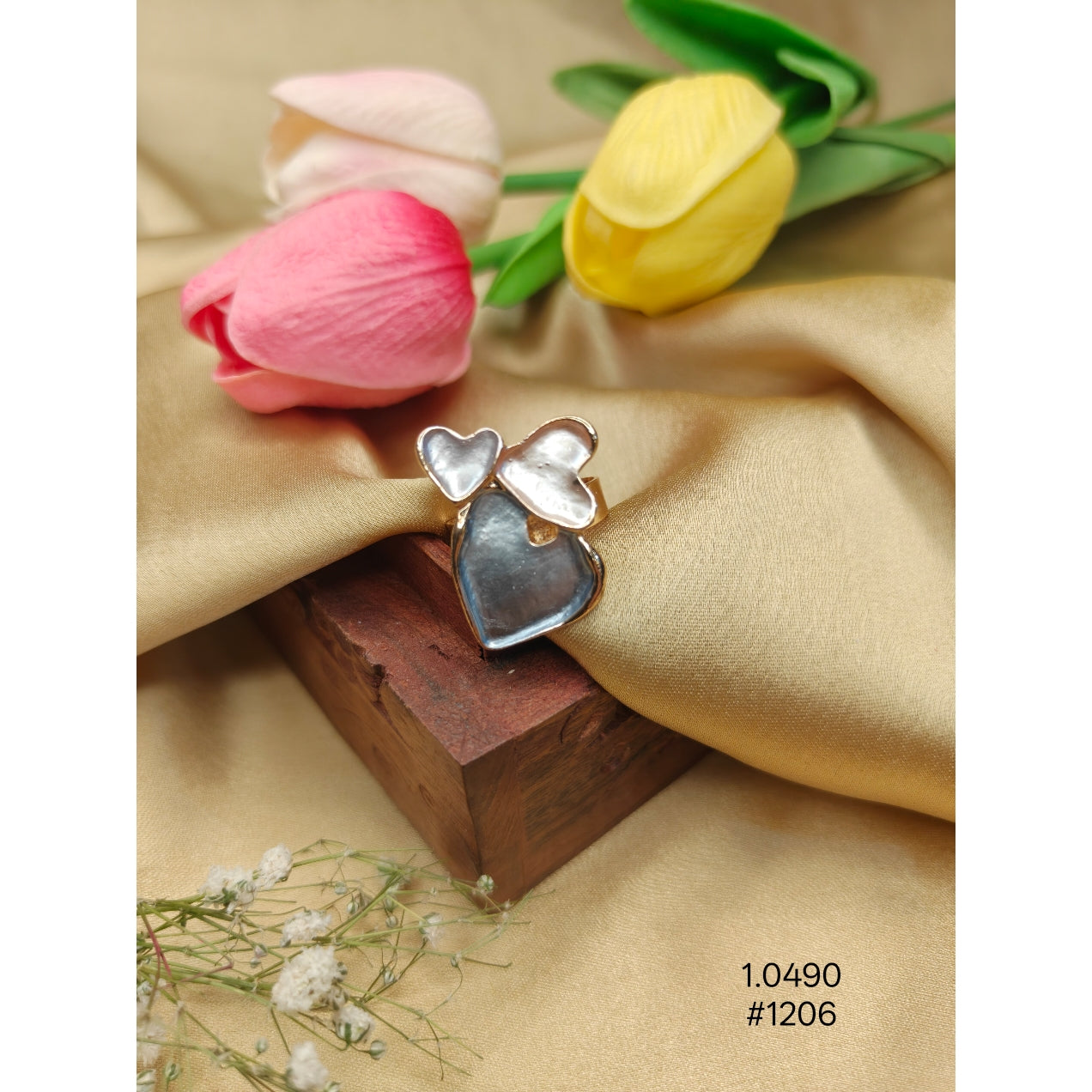 Gold-Plated Multi-Heart  Finger Ring