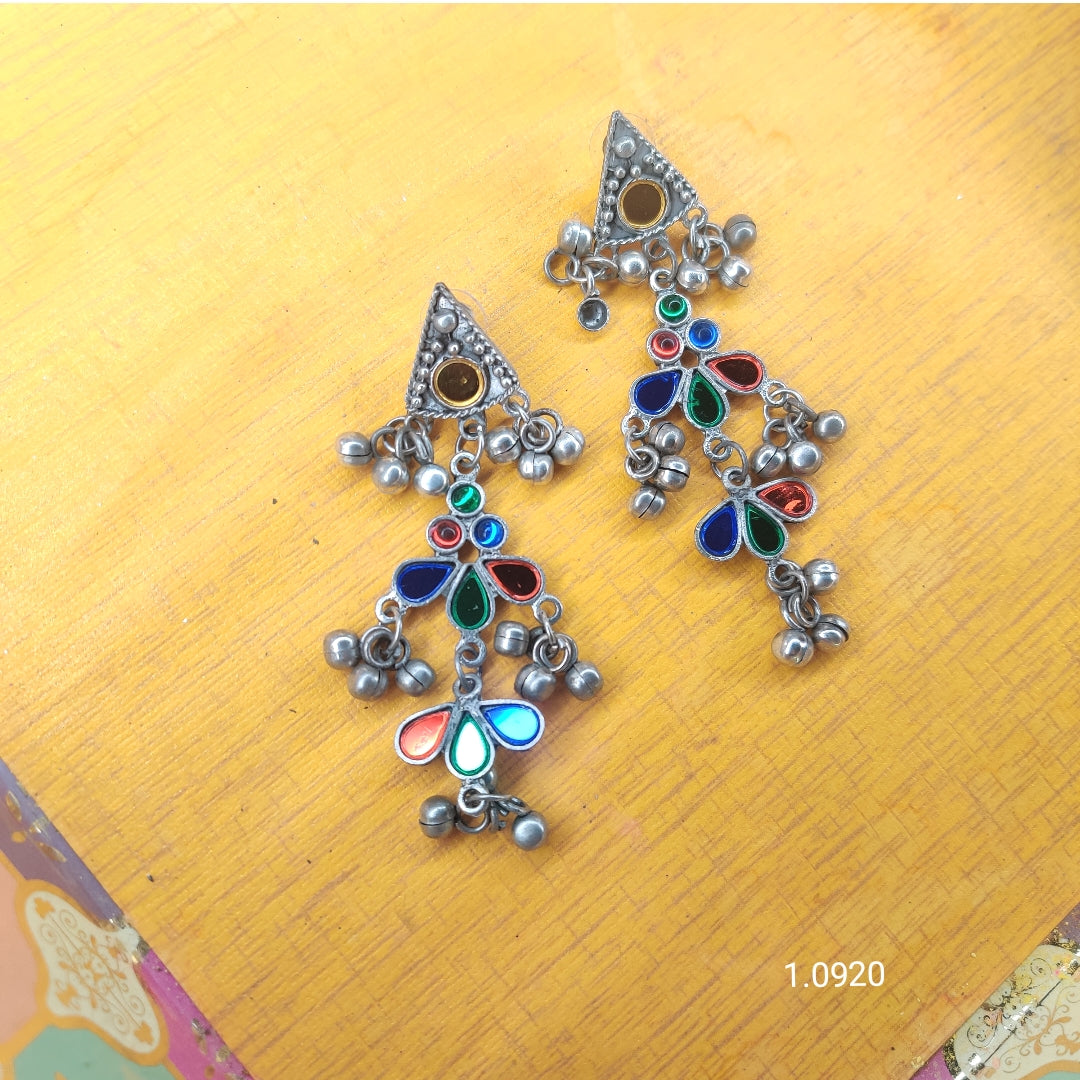 Black Polish Mirror Earrings: Reflected Beauty