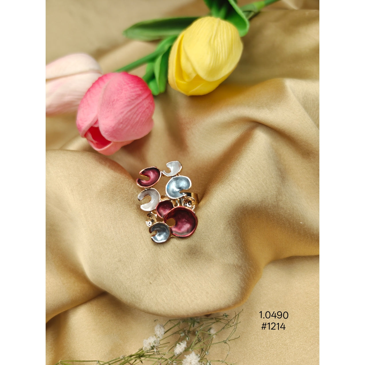 Gold-Plated Adjustable Statement Ring