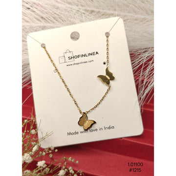 Minimal Double Butterfly Chain Pendant