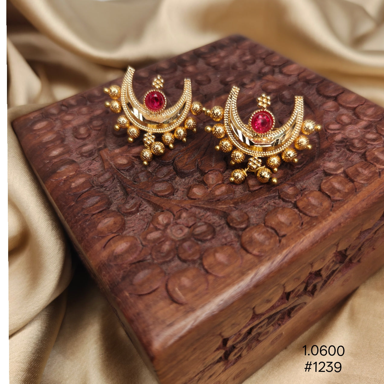 Maharashtrian Chandrakor Stud Earrings