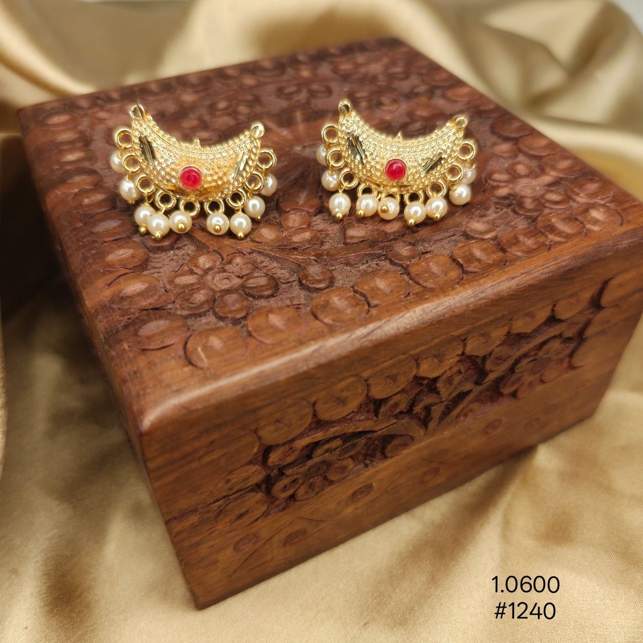 Traditional Maharashtrian Chandrakor Stud Earrings