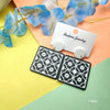 Black and White Blossom Design Earring
