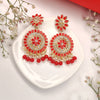 Stunning Stone-Studded Pearl Drop Chandbali