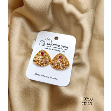 Gold Triangular  Stud Earrings