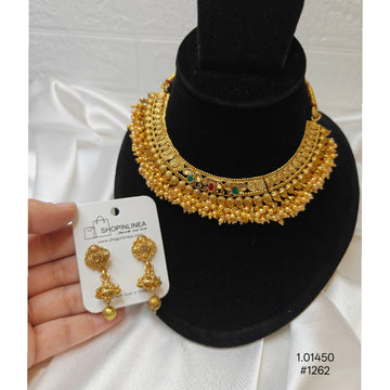 Traditional Indian Antique Gold-Plated  Necklace Set