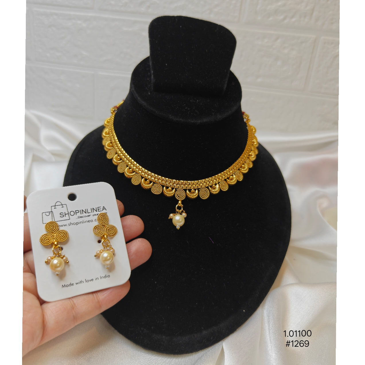 Antique Gold-Plated Minimalist Necklace set
