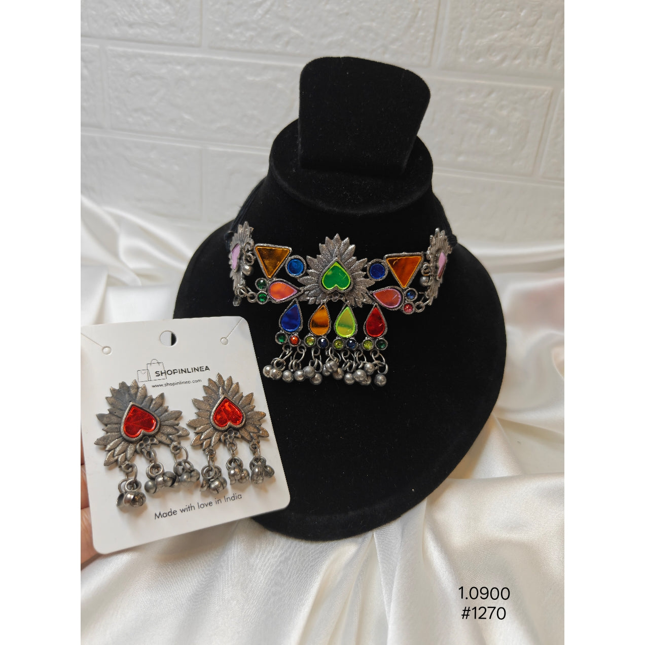 Oxidized Silver Choker Set