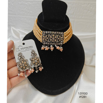 Peach Pearl Choker Set