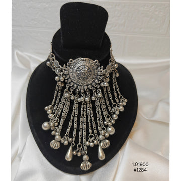 Oxidized Silver Plated Ghungroo Beaded Choker Set