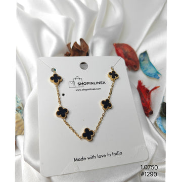 Black Leaf Clover Chain Bracelet