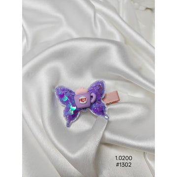 Purple Sequined Butterfly Hair Clip