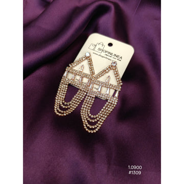 Gold Light Weight Chandelier Long Rhinestone Hanging Drop Sparkle Fringe Tassel Stud Earring