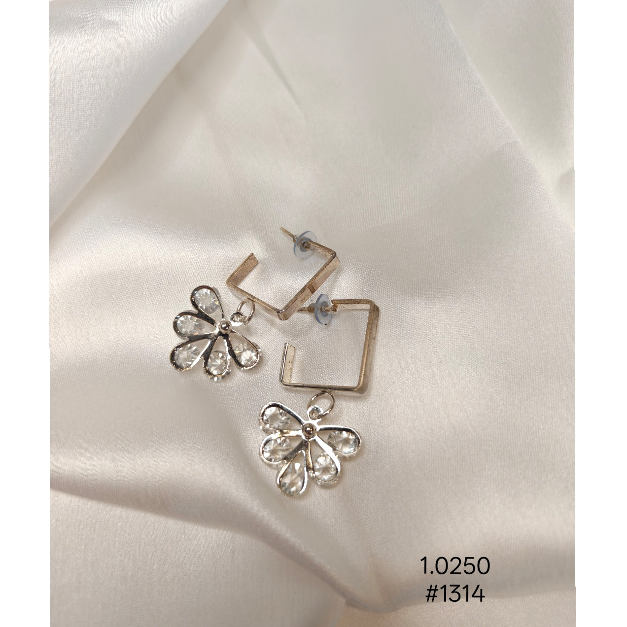 Gold-Toned  Flower Drop Earrings