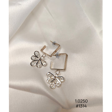 Gold-Toned  Flower Drop Earrings