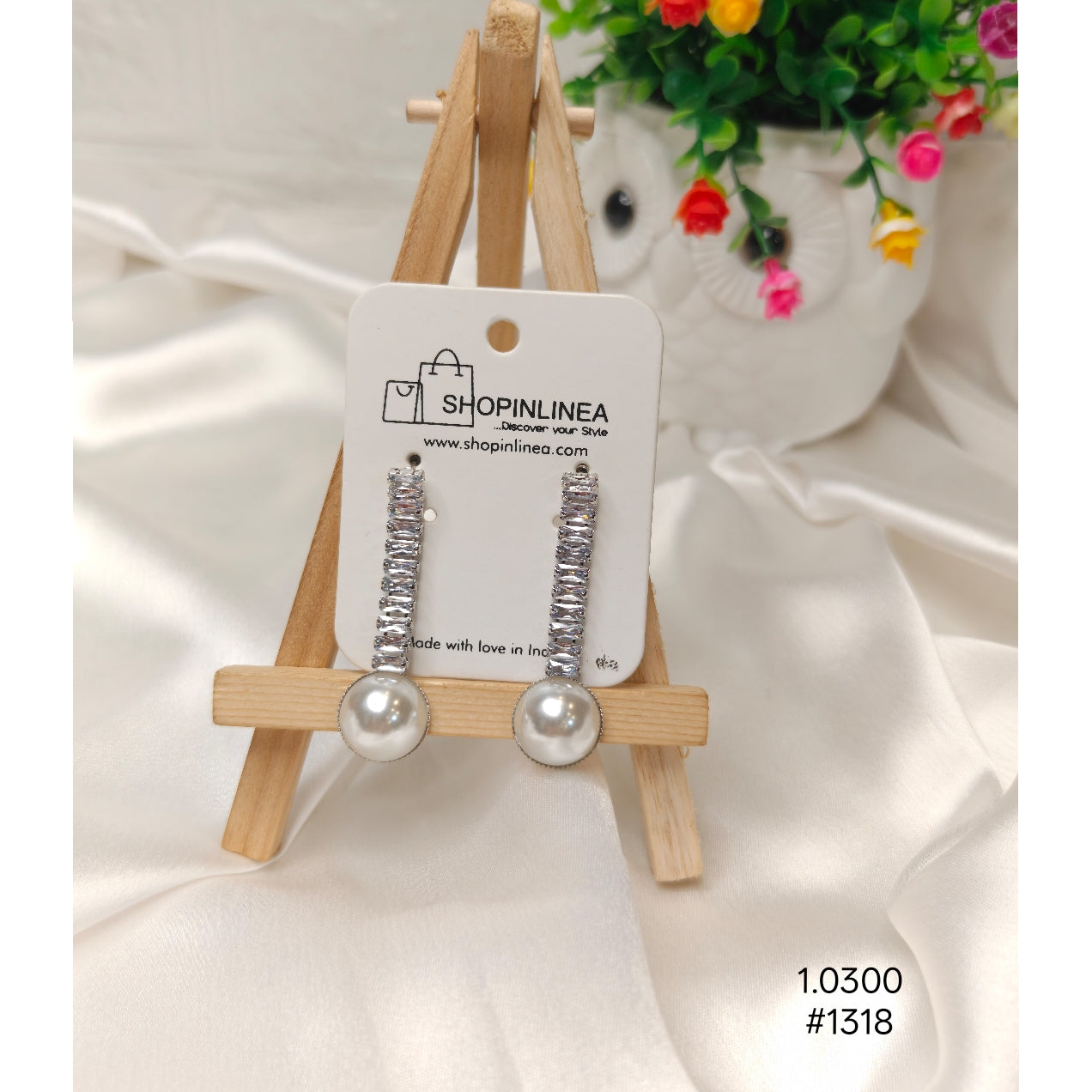 Crystal Pearl Drop Earrings