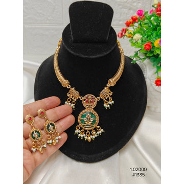 Gold Toned Rajwadi  Hasli  Necklace Set