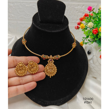Gold Plated Temple Hasli Necklace Set