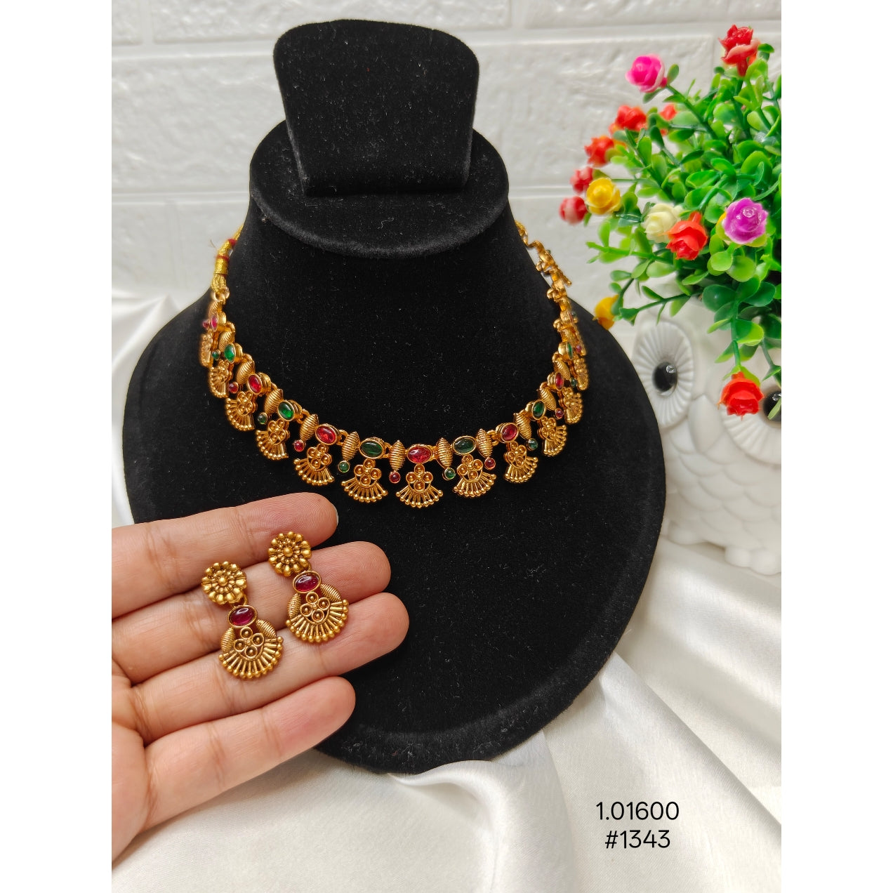 South Indian Temple Kemp Necklace Set