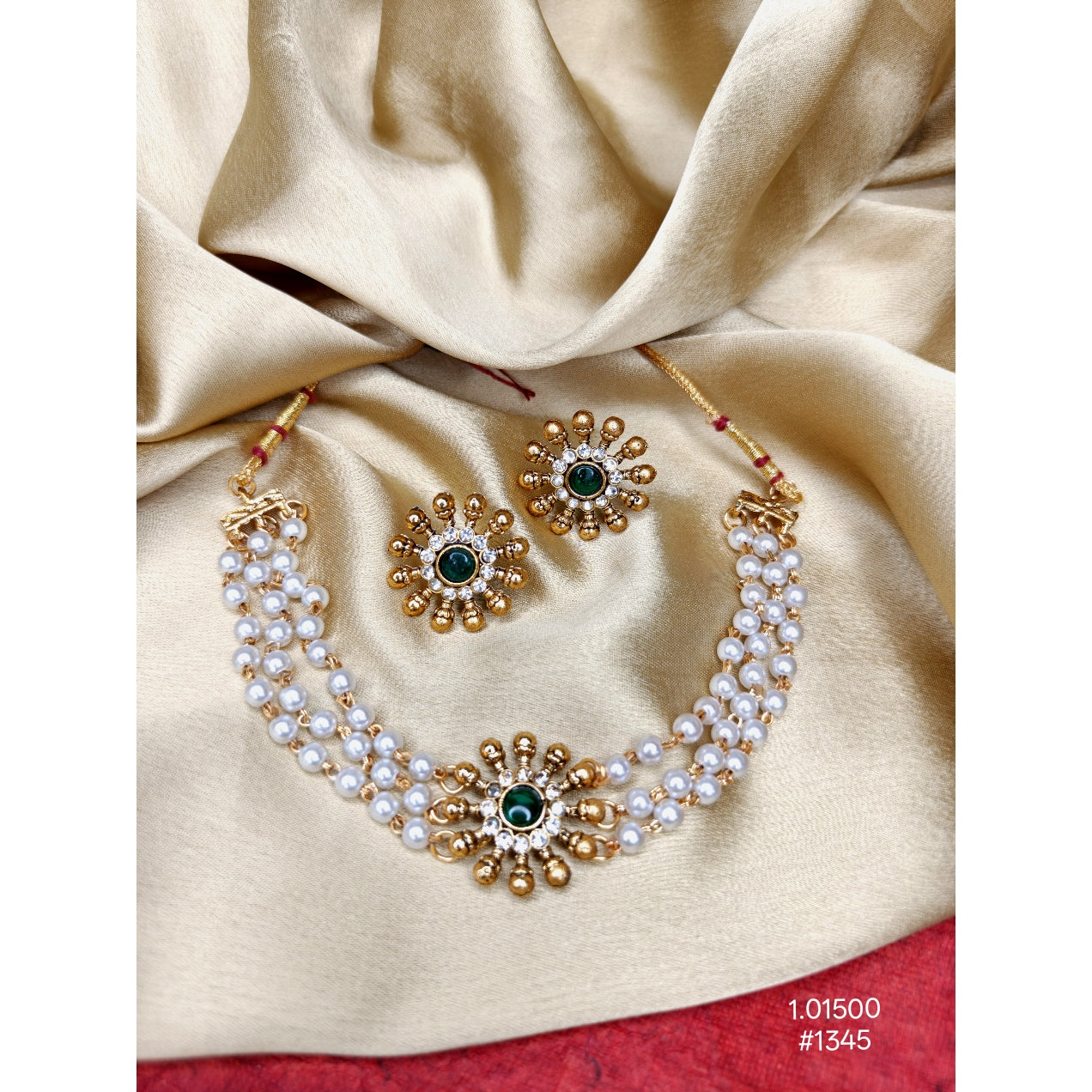 Traditional Multi-Strand Pearl Necklace Set