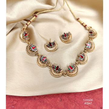 Antique Gold Plated Kemp Lotus Necklace Set