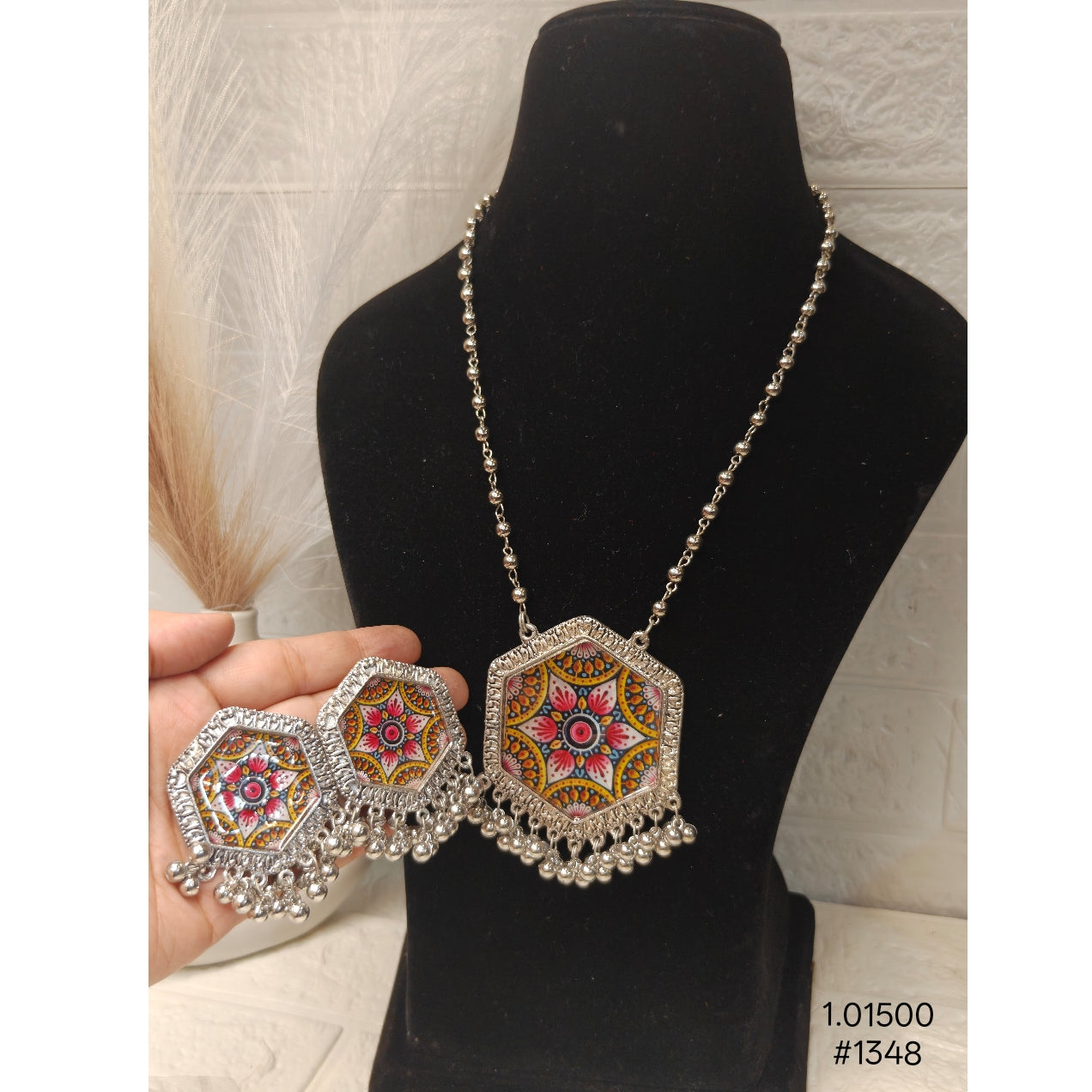 Oxidized Silver Pendant Necklace