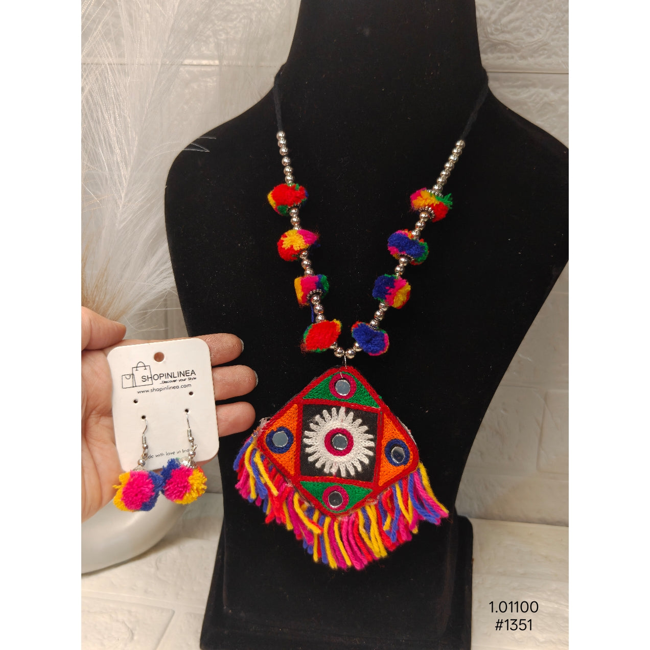 Navratri handwork fabric Necklace Set
