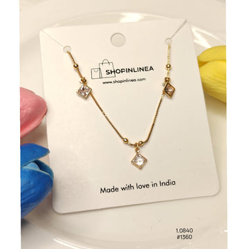 Gold-Plated Diamond Chain and Pendant