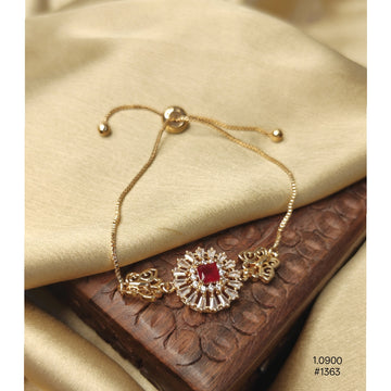 Ruby Red Gold Plated Diamond Bracelet