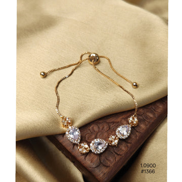Adjustable Gold Plated Crystal Bolo Bracelet