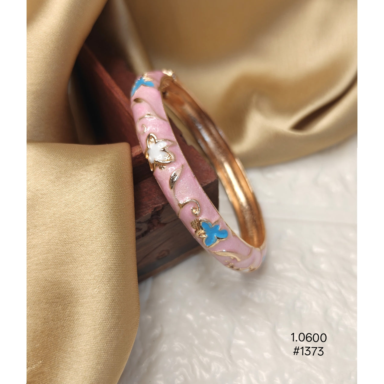 Pink Meenakari Enamel Bracelet