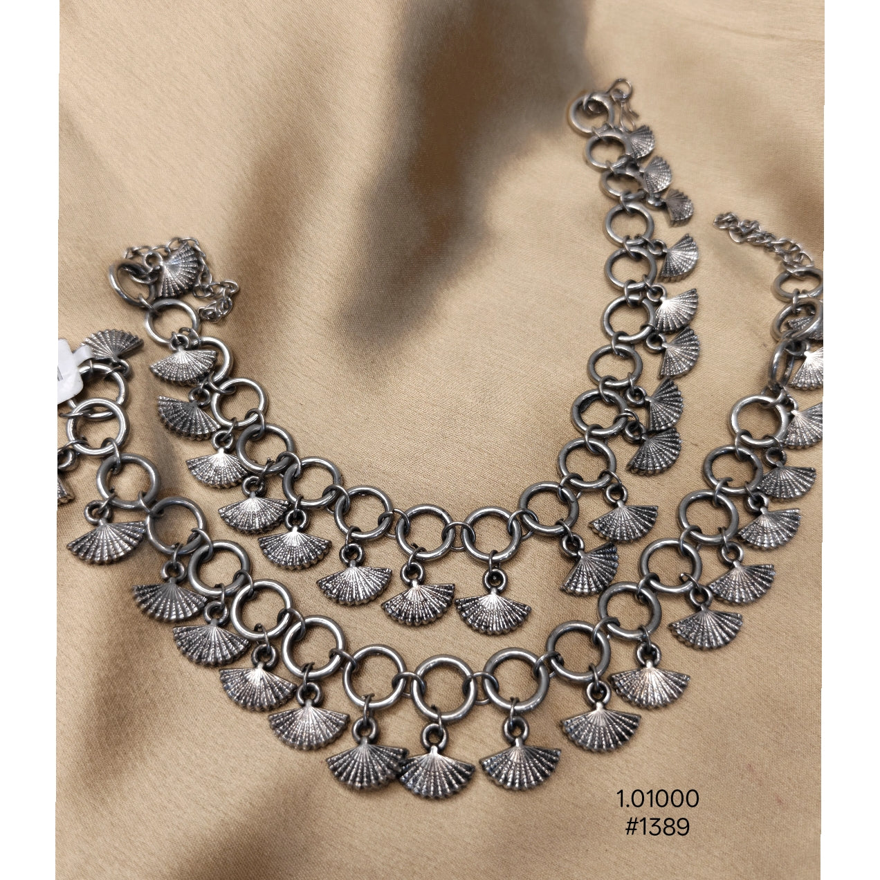 Panash Oxidized Silver Plated Anklets.