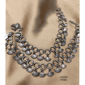 Panash Oxidized Silver Plated Anklets.