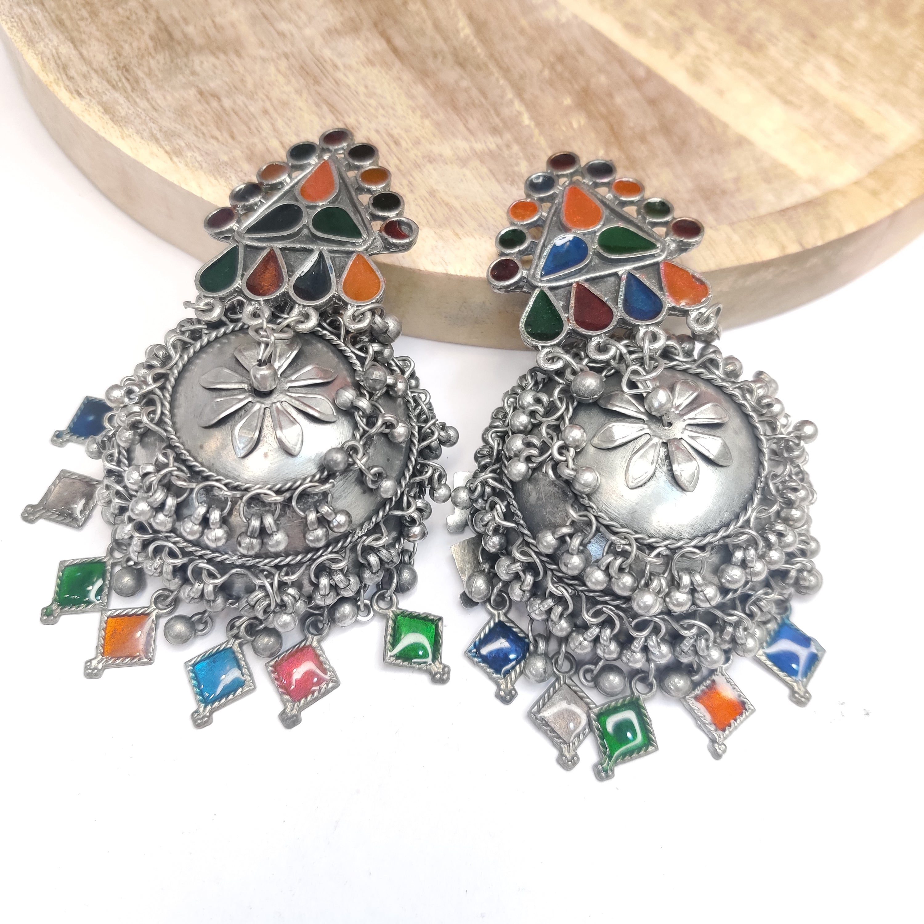 Traditional German Silver Jhumka