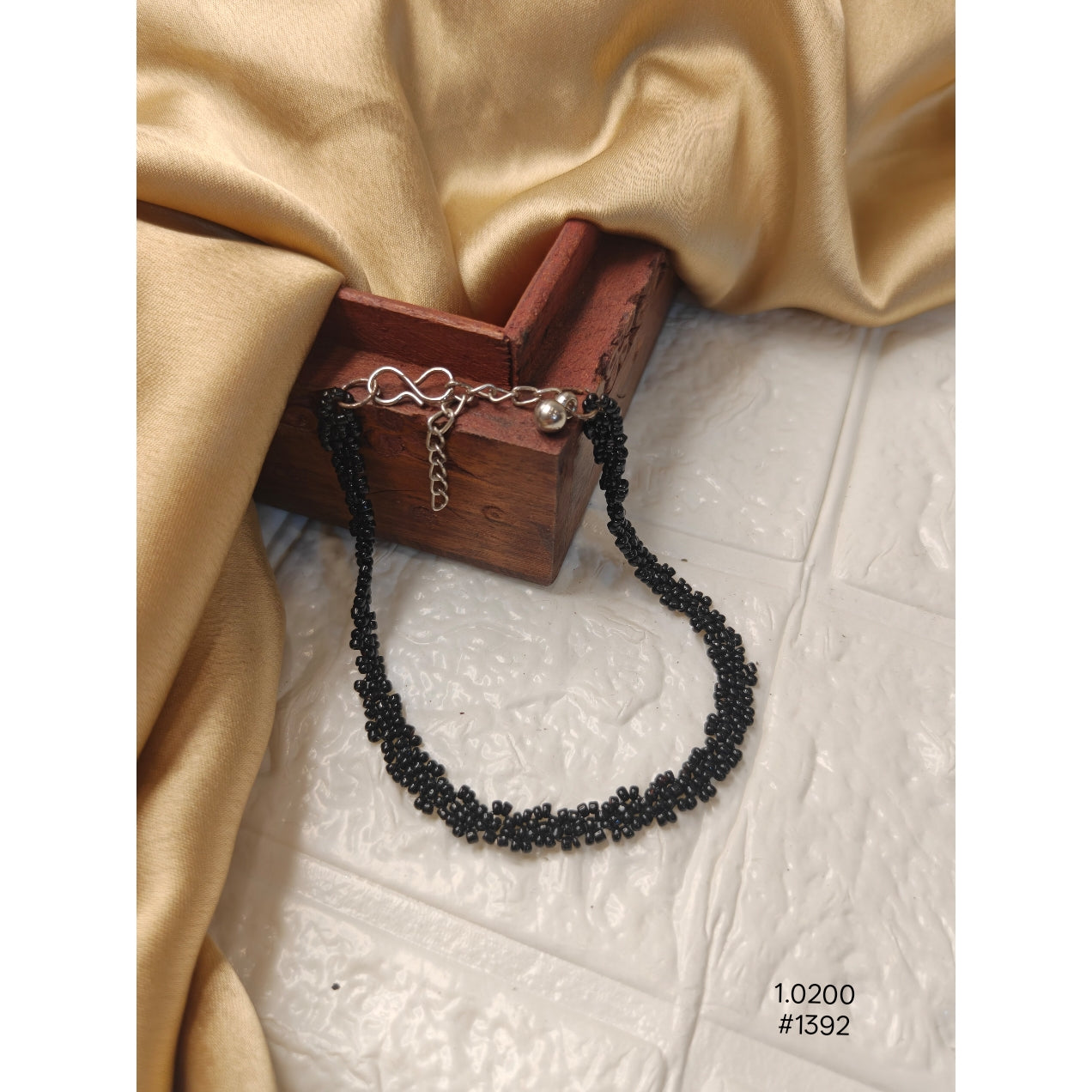 Black  Beaded Anklet