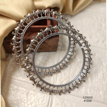 Rajasthani Oxidized Silver Bangle Set