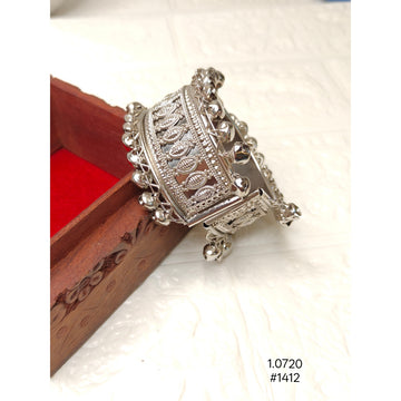 Oxidized Silver Ghungroo Cuff Bracelet