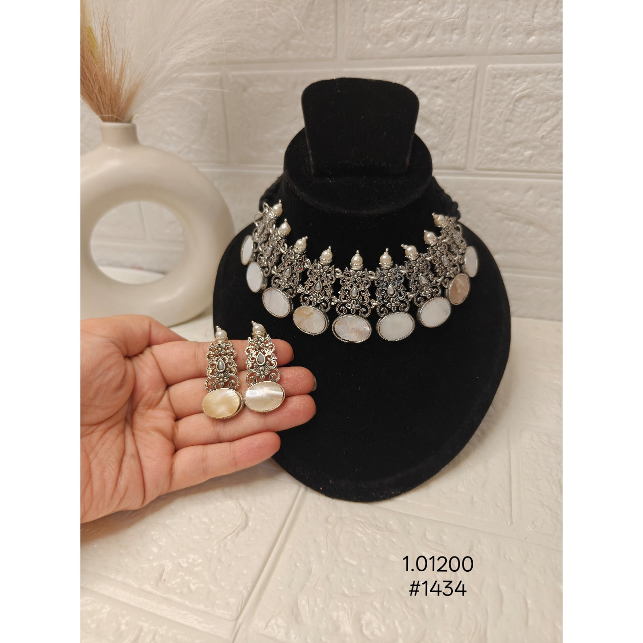 Oxidized German Silver Necklace Set