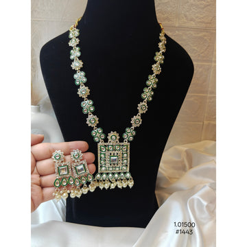 Kundan Polki Long Necklace Set