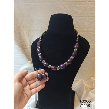 Purple Monalisha Bead Necklace Set