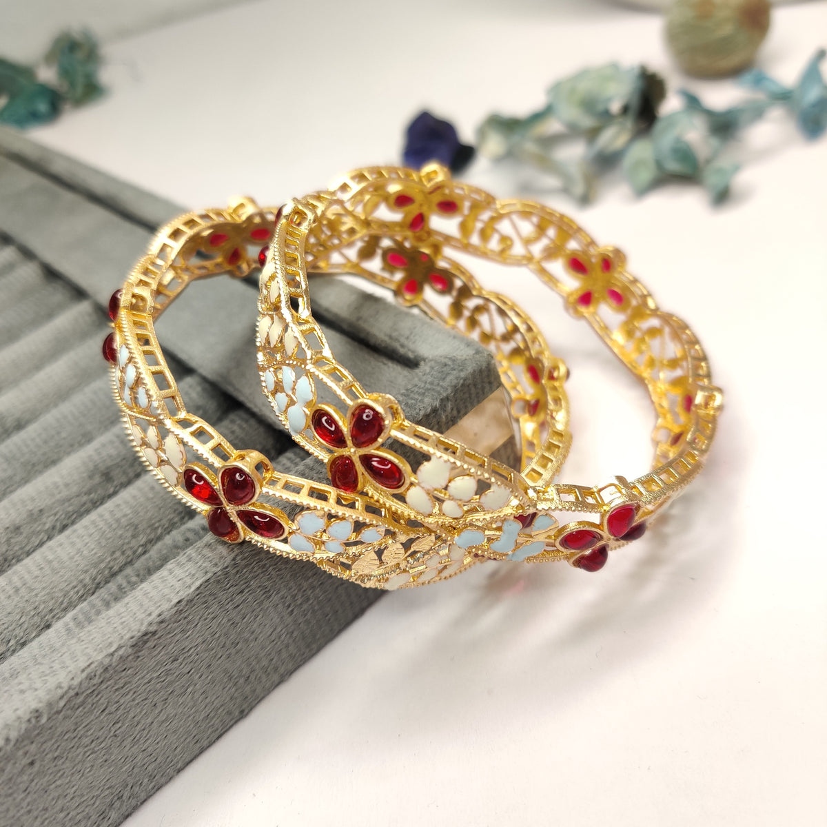 Designer Floral Bangle Set