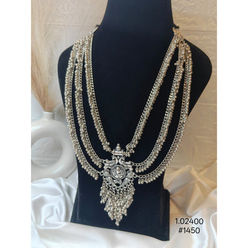 Oxidised Silver Ganesh Ji Chain Necklace with Heavy Traditional Look