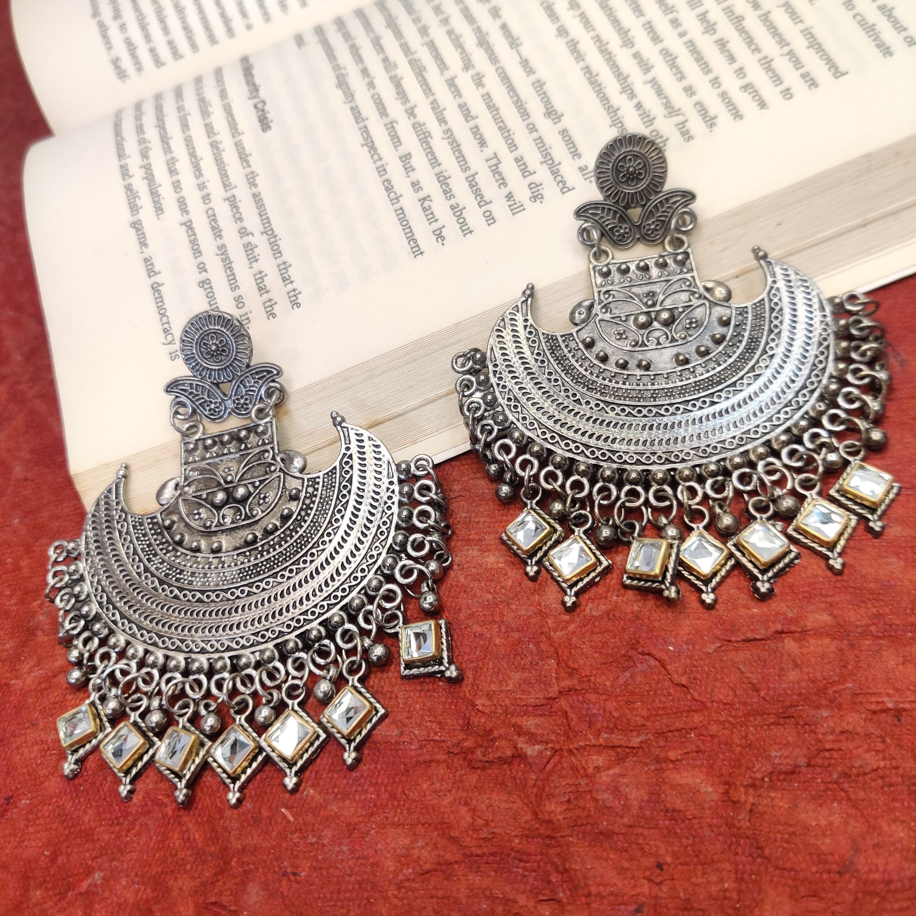 Elegant Designer Silver Earrings