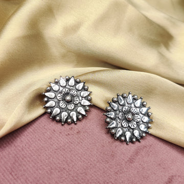 Silver Floral Studs