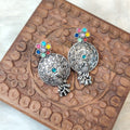 Trendy Multi-Color German Silver Earrings