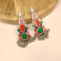 Multi Color Afghani Stud Earrings