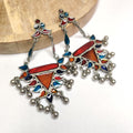 Multi-Stone German Silver Earrings